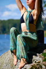 Smarttan läbipäevituvad pikad püksid Roheline Mandala - ERKSAMAD VÄRVID!