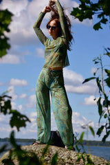 Smarttan läbipäevituvad pikad püksid Roheline Mandala - ERKSAMAD VÄRVID!