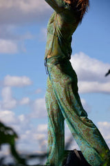 Smarttan läbipäevituvad pikad püksid Roheline Mandala - ERKSAMAD VÄRVID!