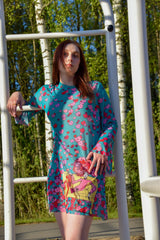 Smarttan läbipäevituv kleit Türkiis Lillepea