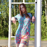 Smarttan läbipäevituv kleit Türkiis Lillepea