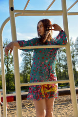 Smarttan läbipäevituv kleit Türkiis Lillepea