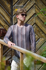 Smarttan läbipäevituv meeste pluus Triibud