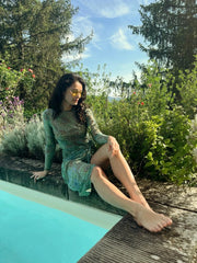 Smarttan läbipäevituv pluus Roheline Mandala - ERKSAMAD VÄRVID!