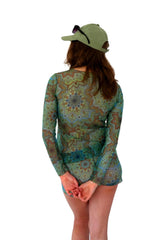 Smarttan läbipäevituv pikkade käistega pluus Roheline Mandala - Smarttan