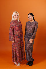 Smarttanin läpiruskettava pitkä mekko Terrakota Mandala